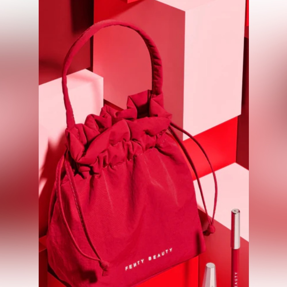 Fenty Beauty Red Drawstring Cosmetic Bag Travel Bag New